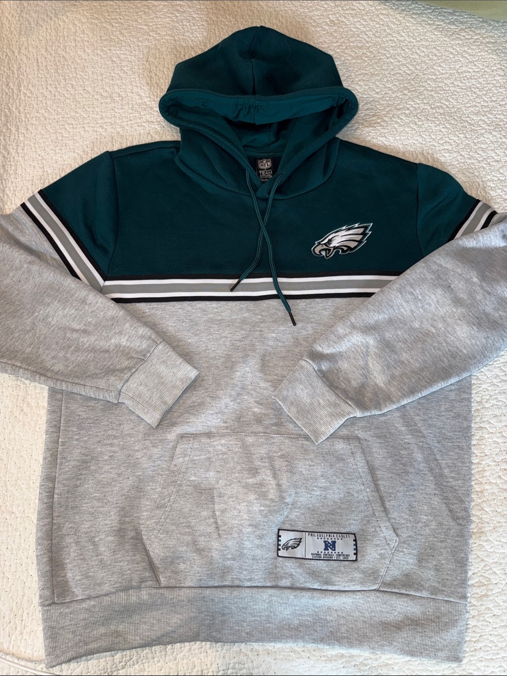 NFL Teal and Gray Philadelphia Eagles Gsme Day Pullover Hoodie-7th edition